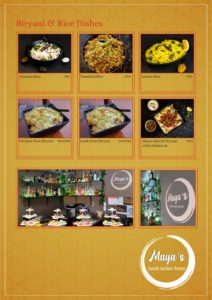 Maya's Bistro Dine In Menu Page 4